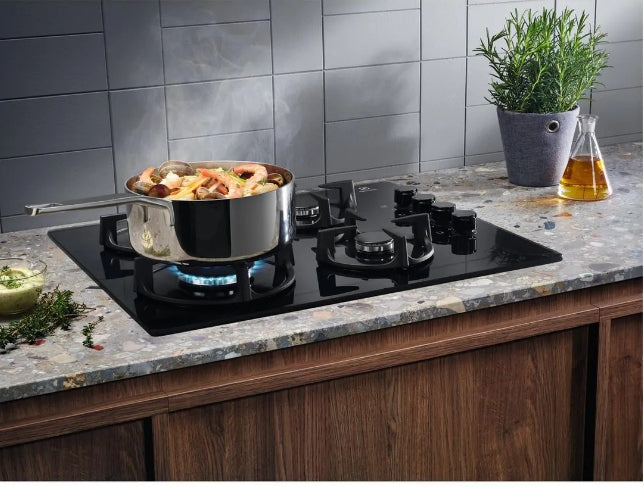 Płyta gazowa ELECTROLUX EGG6407K 59x51cm 4 palniki żeliwny ruszt czarny